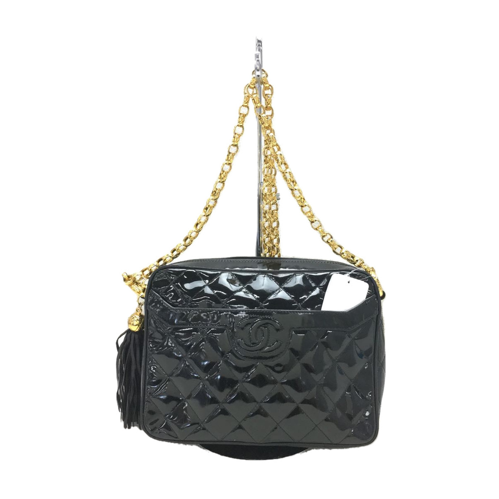 Chanel Leather Enamel Chain Shoulder Bag